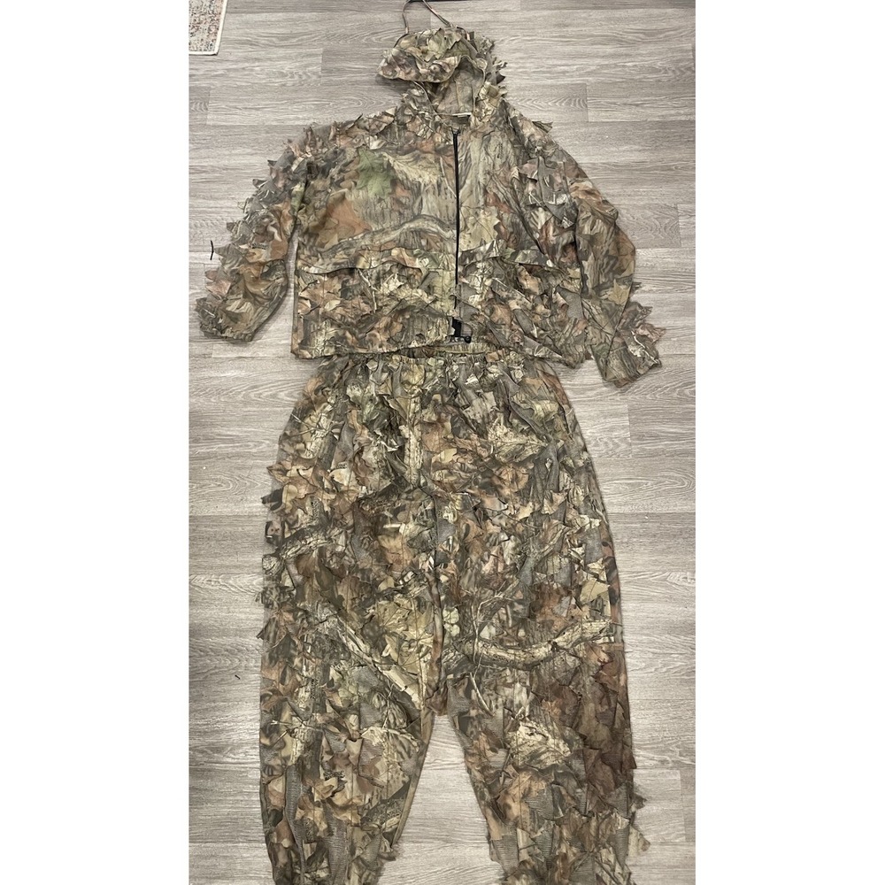 VTG CAMO Underbrush Ghillie Set Mens XL? Mossy Oak Break Up Leafy Jacket +Pants